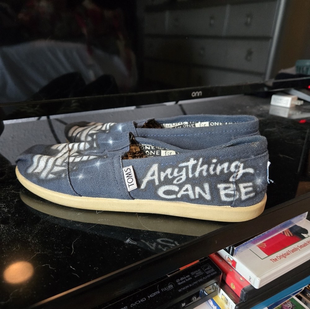 Toms Blue Canvas Slip-On Loafers